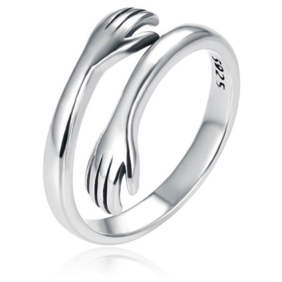 Hug Ring 925 Sterling Silver Anti Anxiety Spinner Ring for Women Men - Picture 1 of 4